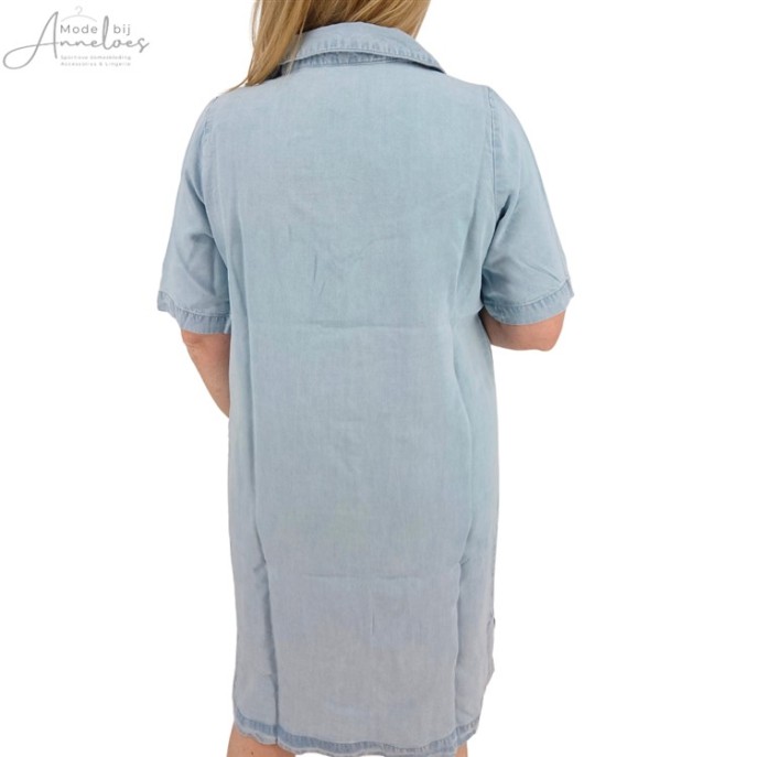 Z Blue Seven Jurk tencel polo Blauw